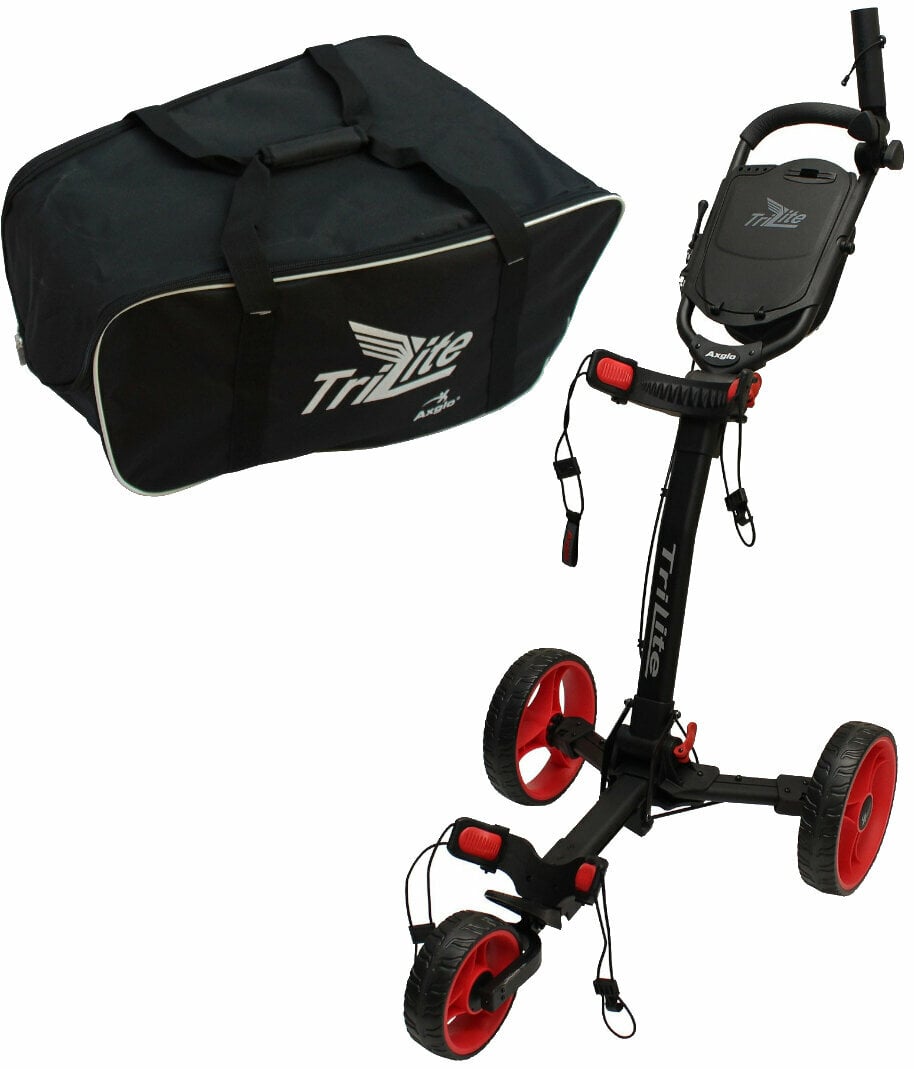 Axglo TriLite SET Black/Red Manuální golfové vozíky Axglo