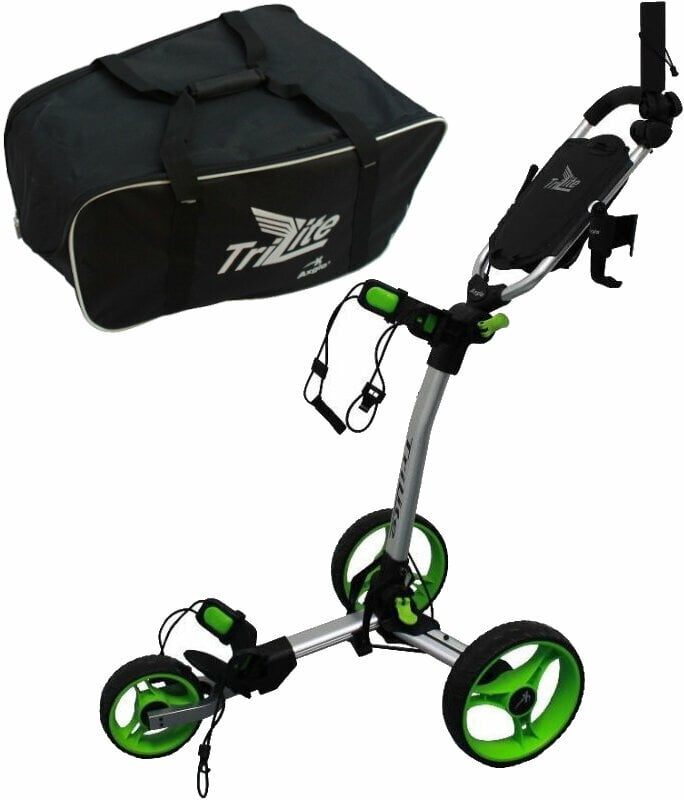 Axglo TriLite SET Grey/Green Manuální golfové vozíky Axglo