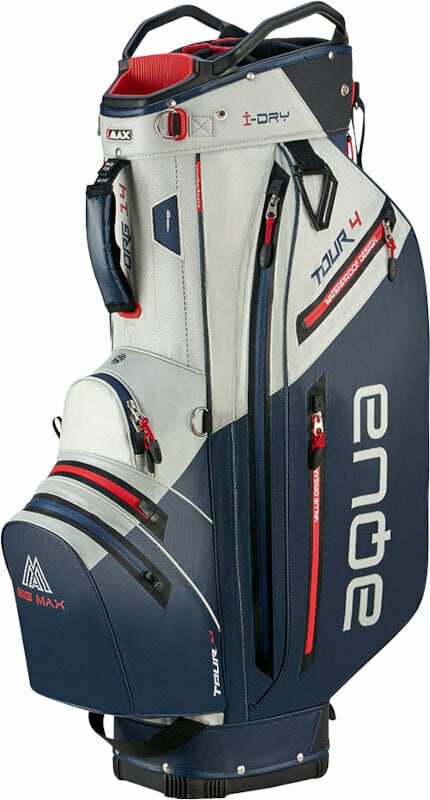 Big Max Aqua Tour 4 Off White/Navy/Red Cart Bag Big Max