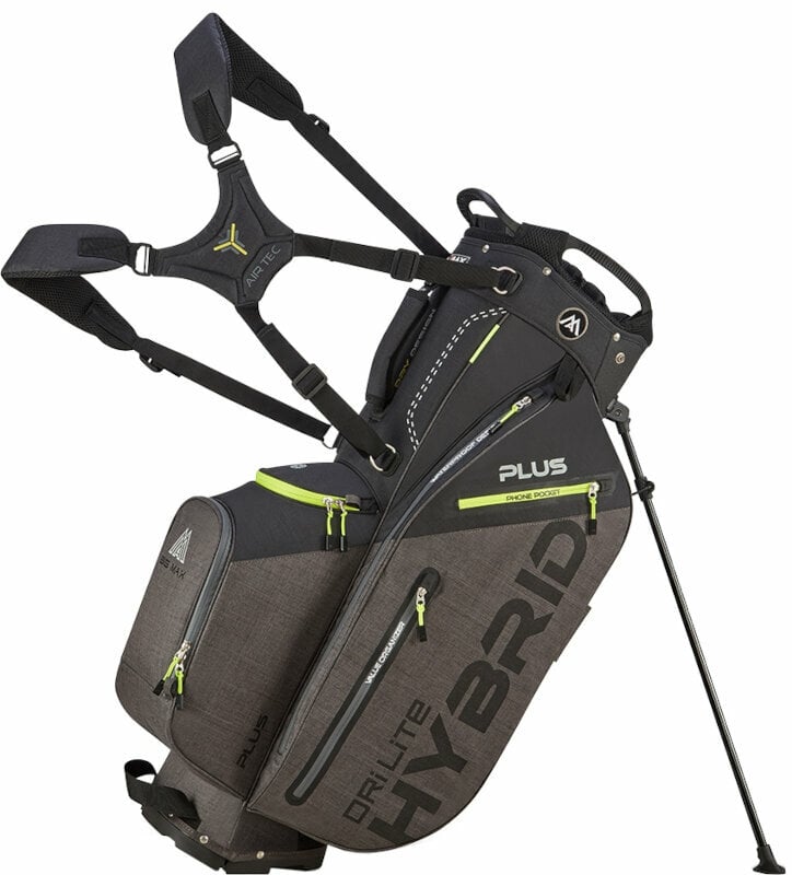 Big Max Dri Lite Hybrid Plus Black/Storm Charcoal/Lime Stand Bag Big Max