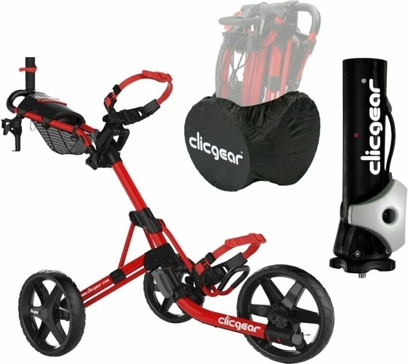 Clicgear Model 4.0 Deluxe SET Matt Red Manuální golfové vozíky Clicgear