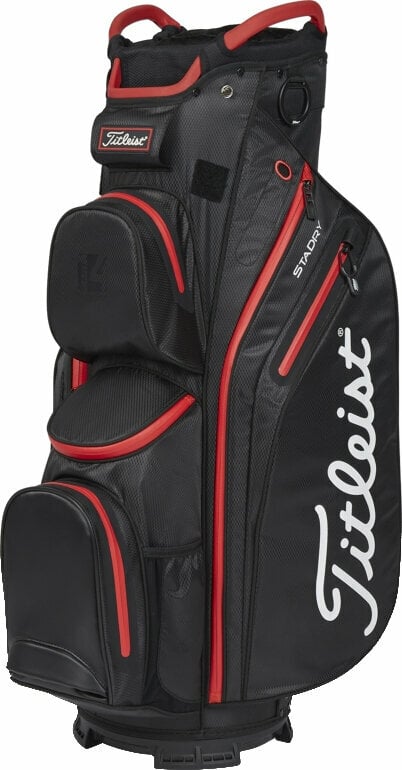 Titleist Cart 14 StaDry Black/Black/Red Cart Bag Titleist