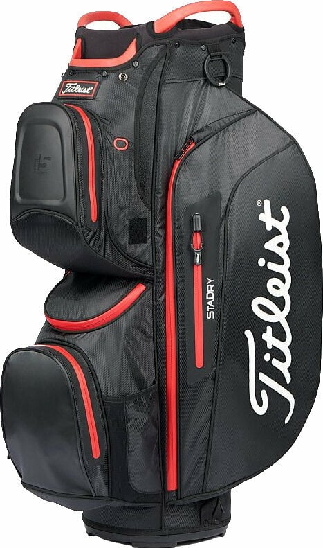Titleist Cart 15 StaDry Black/Black/Red Cart Bag Titleist