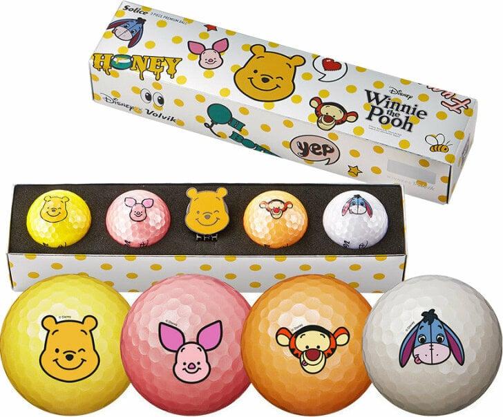 Volvik Solice Disney 4 Pack Golf Balls Winnie The Pooh Plus Ball Marker Volvik