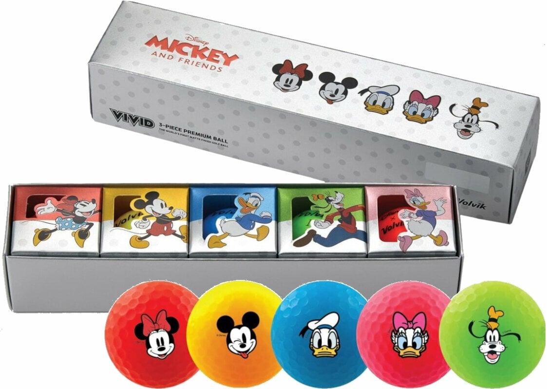 Volvik Vivid Disney 5 Pack Golf Balls Mickey and Friends Volvik