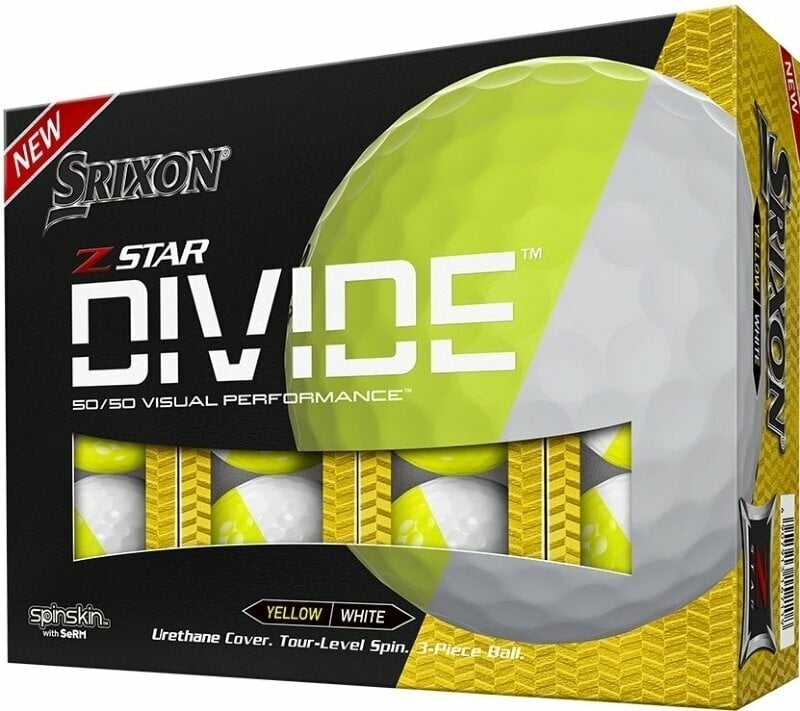 Srixon Z-Star Divide 8 Golf Balls White/Tour Yellow Srixon