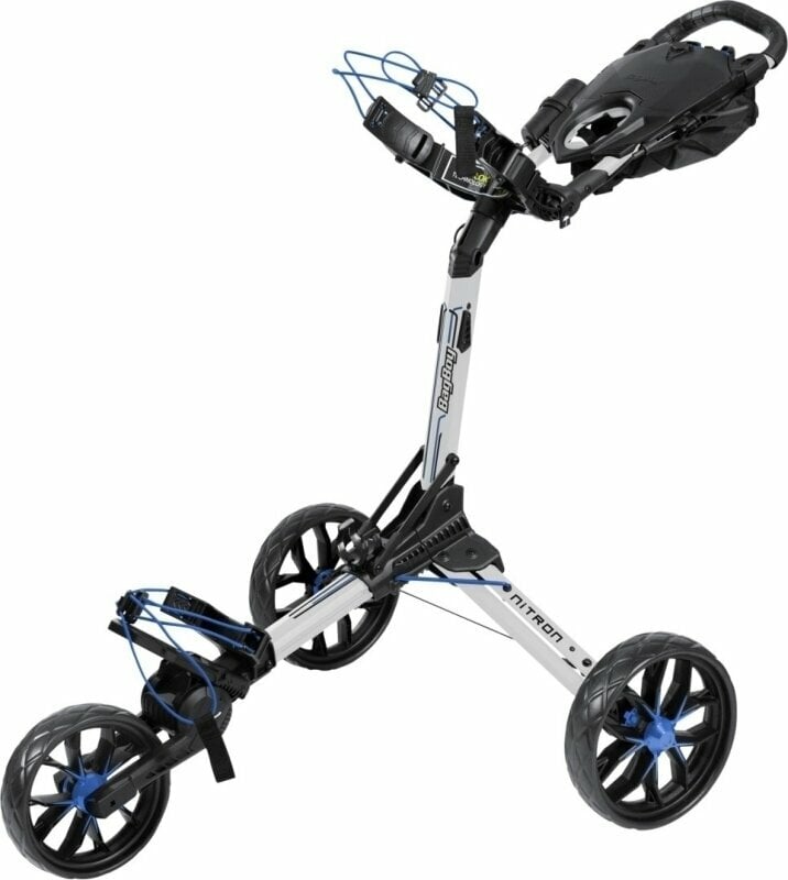 BagBoy Nitron Golf Trolley White/Cobalt Manuální golfové vozíky BagBoy