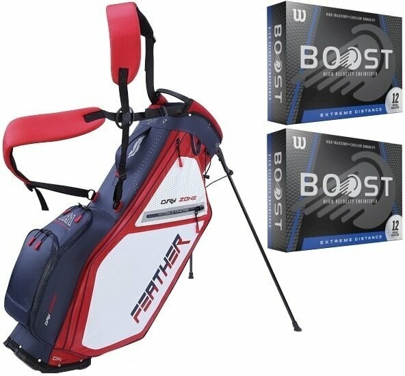 Big Max Dri Lite Feather SET Navy/Red/White Stand Bag Big Max