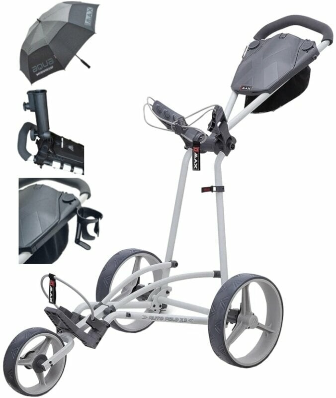 Big Max Autofold X2 Deluxe SET Grey/Charcoal Manuální golfové vozíky Big Max