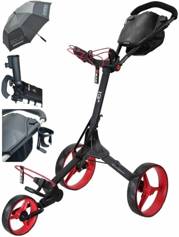 Big Max IQ² Deluxe SET Phantom Black/Red Manuální golfové vozíky Big Max