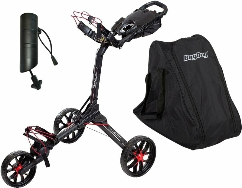 BagBoy Nitron SET Black/Red Manuální golfové vozíky BagBoy