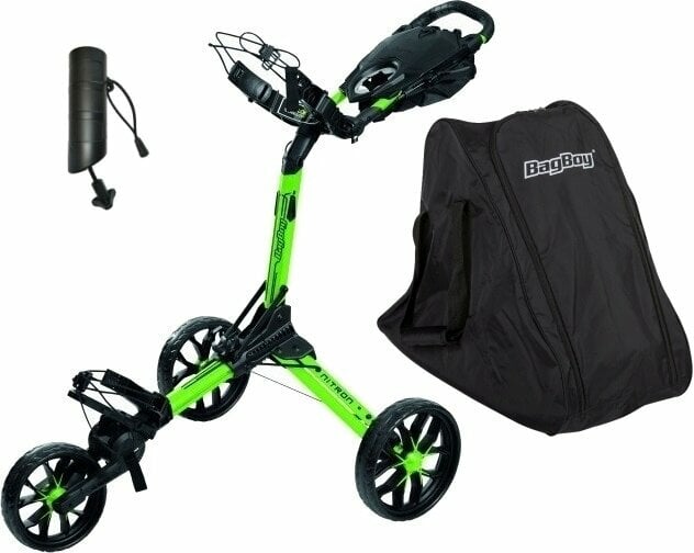 BagBoy Nitron SET Lime/Black Manuální golfové vozíky BagBoy