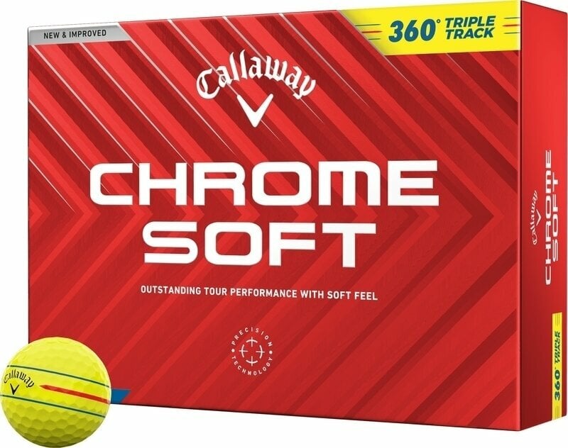 Callaway Chrome Soft 2024 Yellow Golf Balls 360 Triple Track Callaway