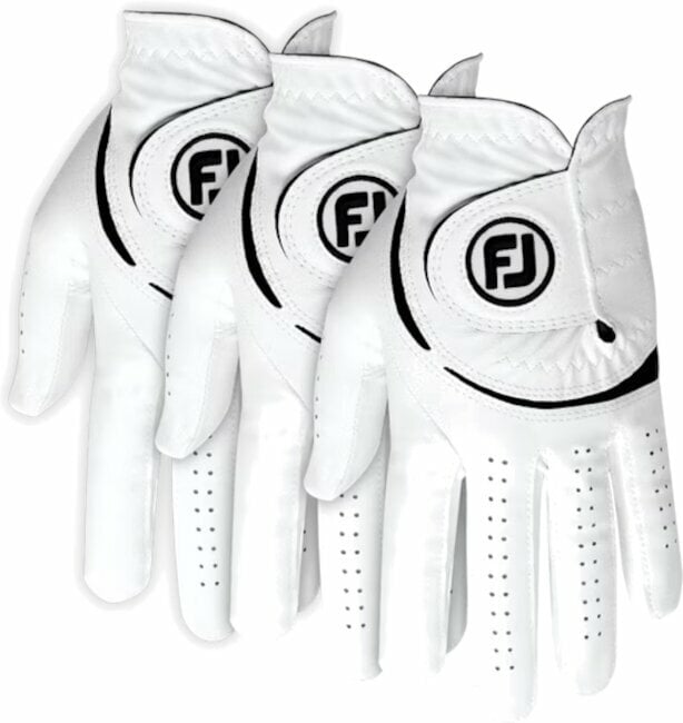 Footjoy Weathersof Mens Golf Glove (3 Pack) Regular LH White/Black L 2024 Footjoy