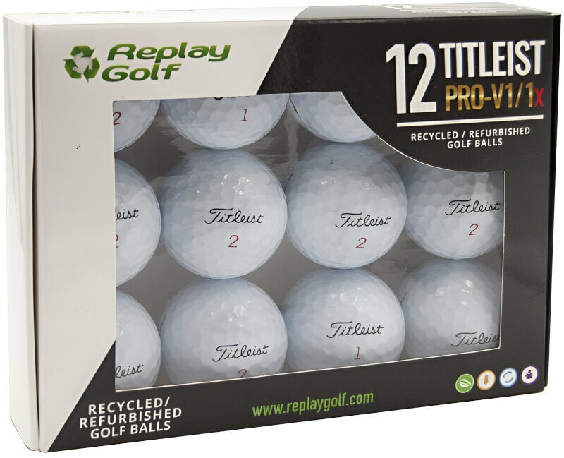 Replay Golf Titleist Pro V1/Pro V1x Refurbished Golf Balls White 12 Pack Replay Golf