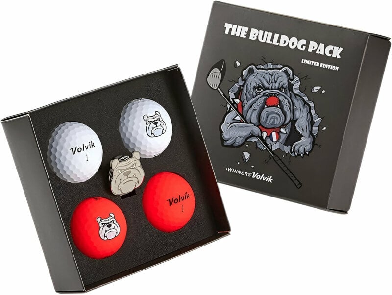 Volvik Bull Dog 4 Pack Golf Balls Plus Ball Marker Volvik