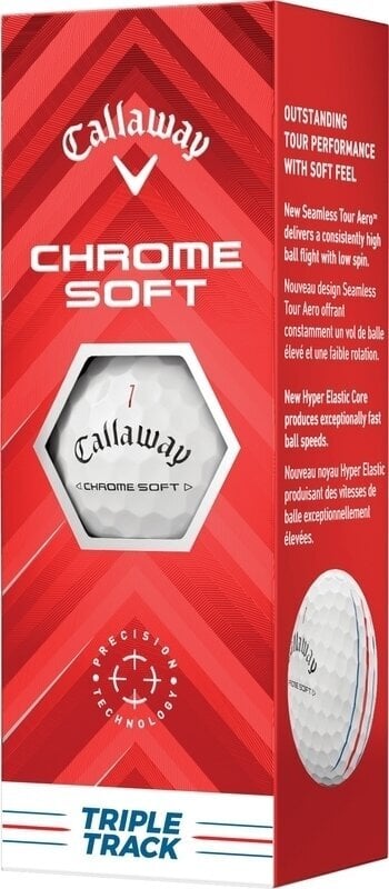 Callaway Chrome Soft 2024 White Golf Balls Triple Track 3 Pack Callaway