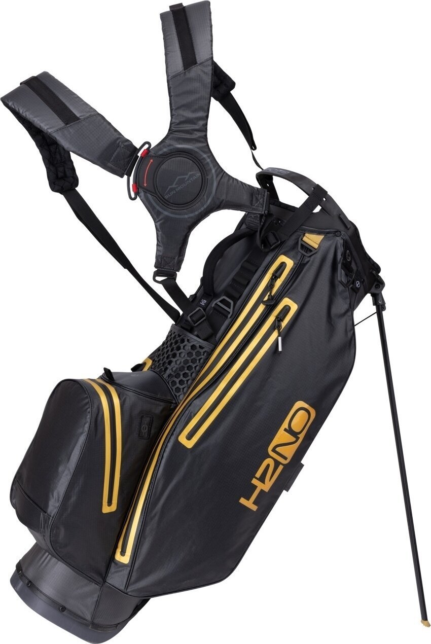 Sun Mountain H2NO Lite 14-Way Waterproof Steel/Black/Gold Stand Bag Sun Mountain