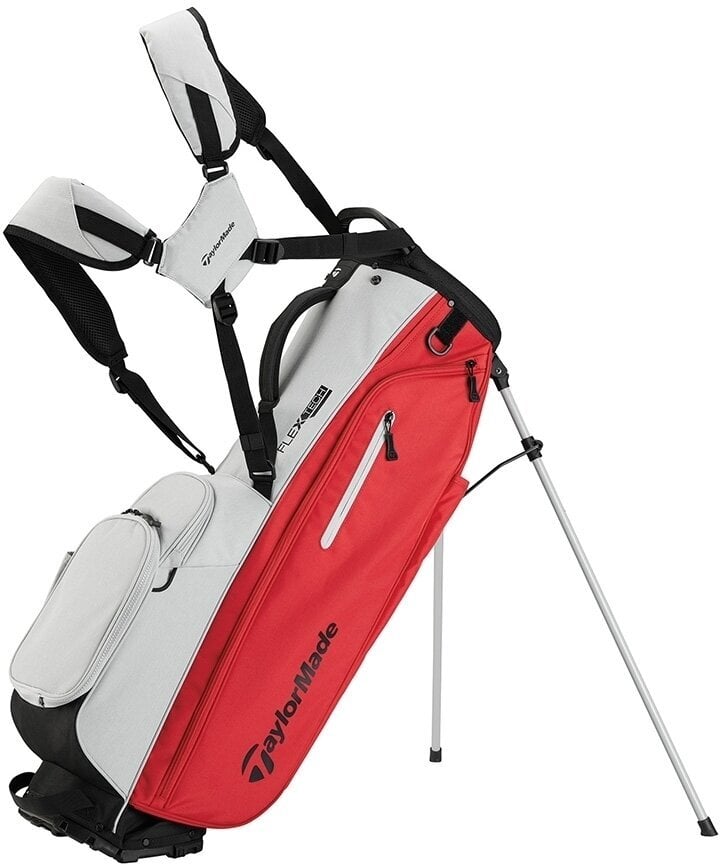 TaylorMade Flextech Silver/Red Stand Bag TaylorMade