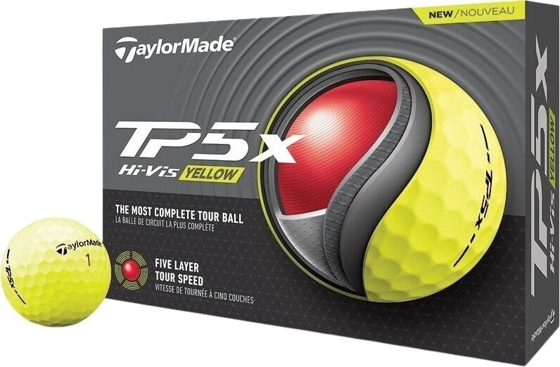 TaylorMade TP5x Golf Balls Yellow 2024 TaylorMade