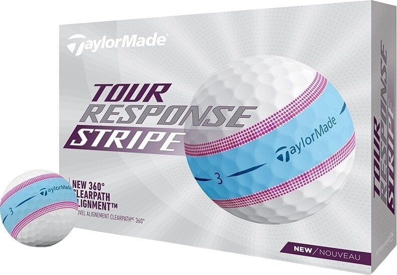 TaylorMade Tour Response Stripe Golf Balls Blue/Pink TaylorMade
