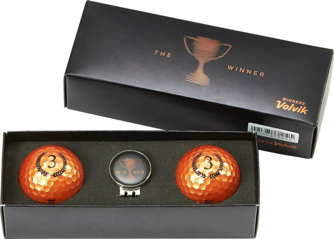 Volvik Champion Box Solice 2 Pack Golf Balls Plus Ball Marker Bronze Volvik
