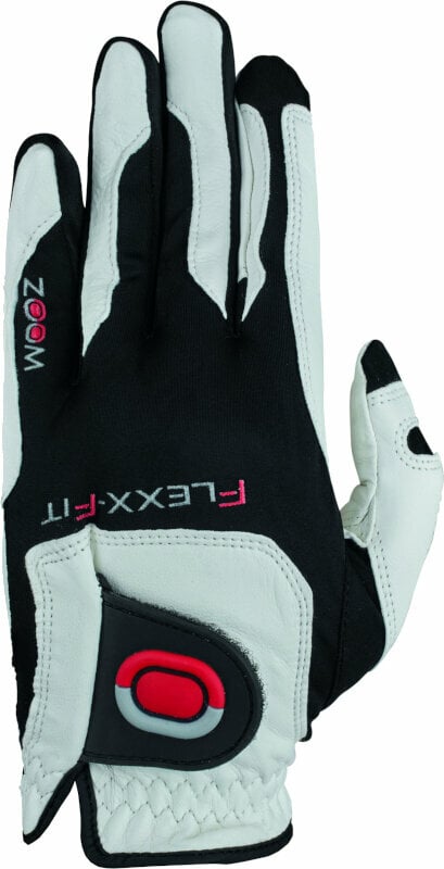 Zoom Gloves Tour Mens Golf Glove White/Black/Red LH Oversize Zoom Gloves