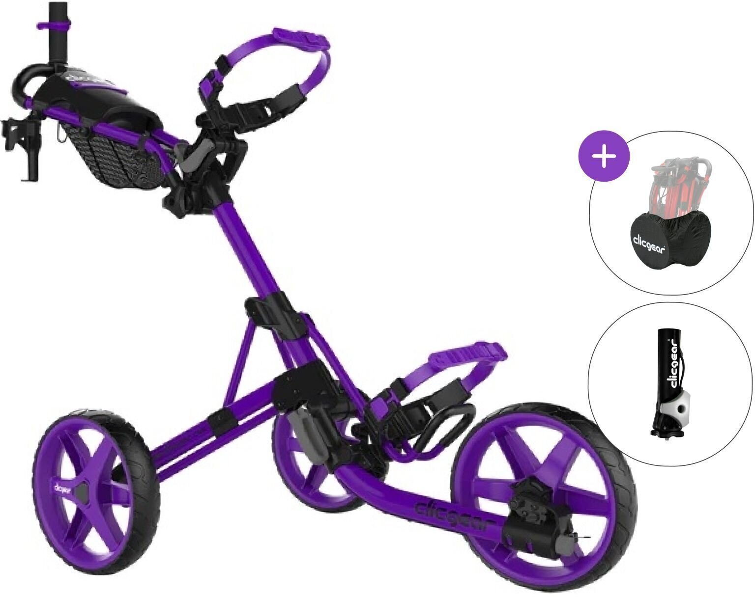 Clicgear Model 4.0 Purple Deluxe SET Purple Manuální golfové vozíky Clicgear