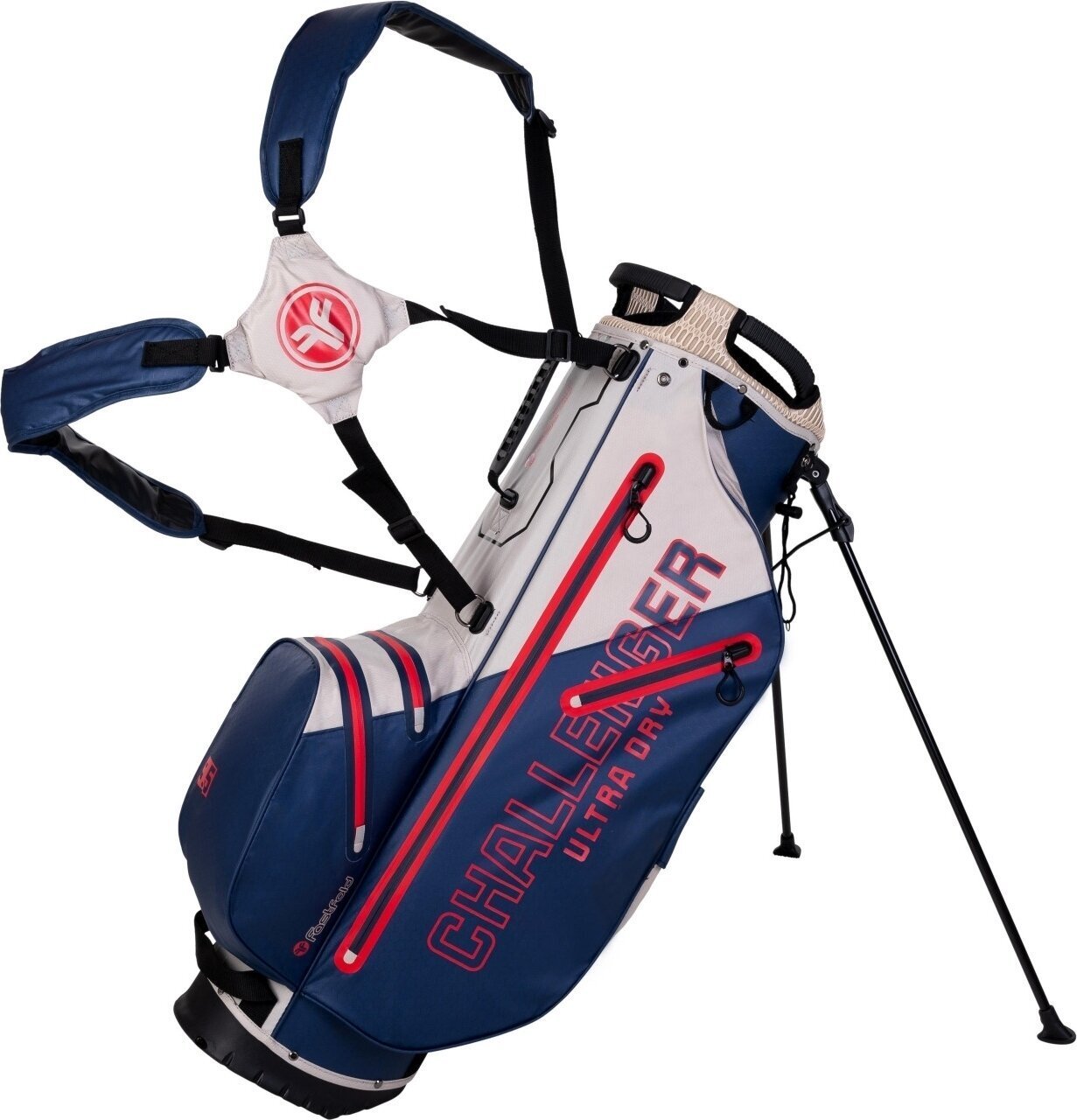 Fastfold Challenger Navy/Sand/Red Stand Bag Fastfold