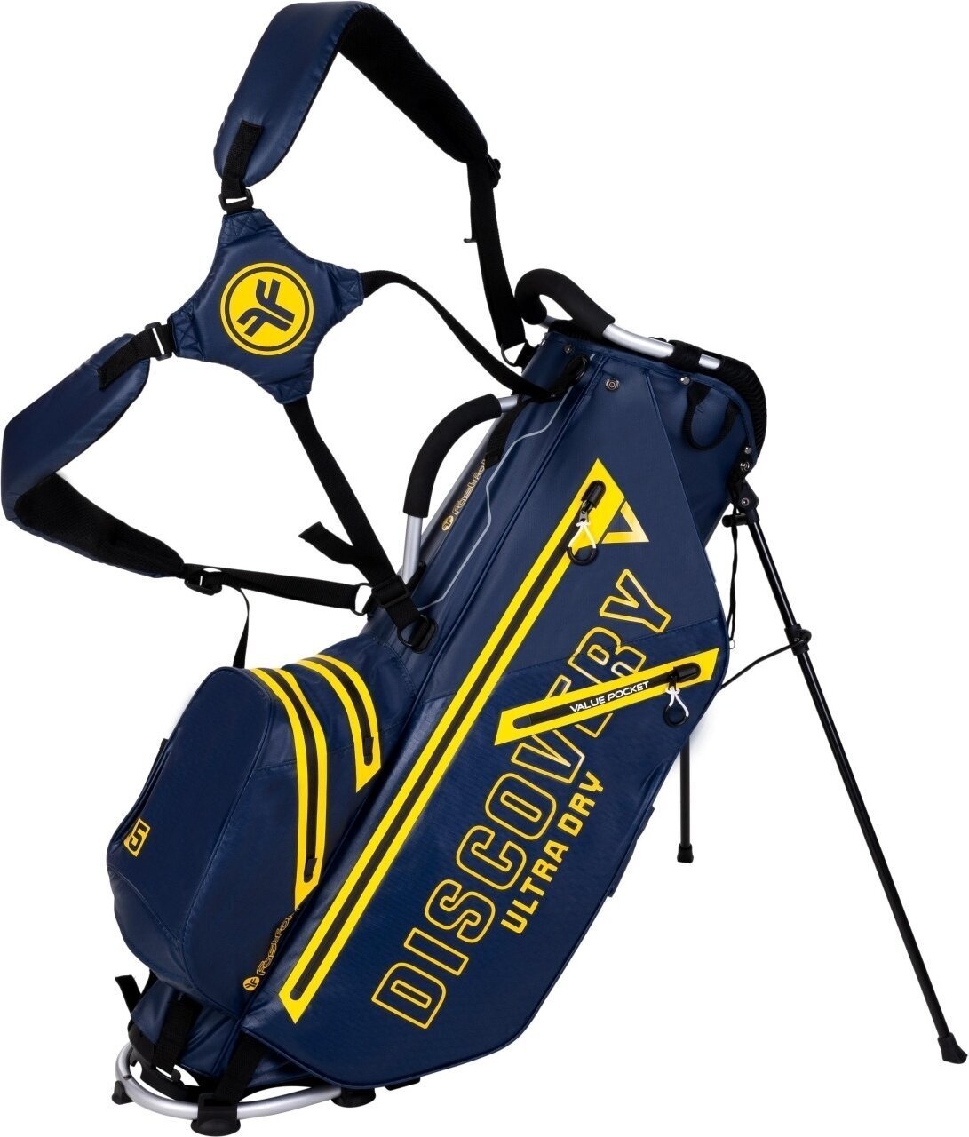 Fastfold Discovery Navy/Yellow Stand Bag Fastfold