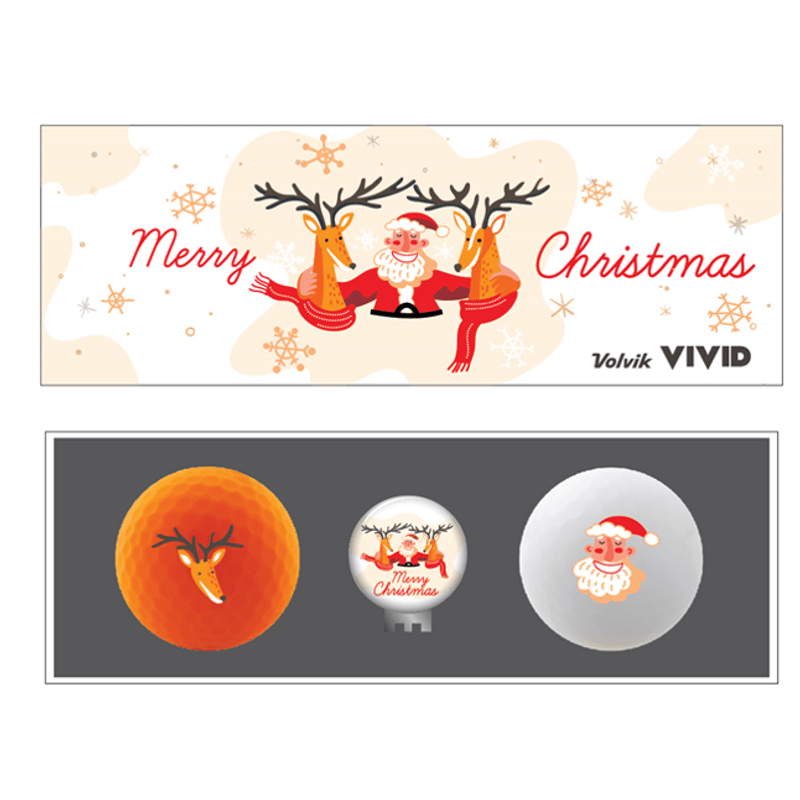 Volvik Vivid Christmas 2 Pack Golf Balls Vánoce Golfové míčky Volvik