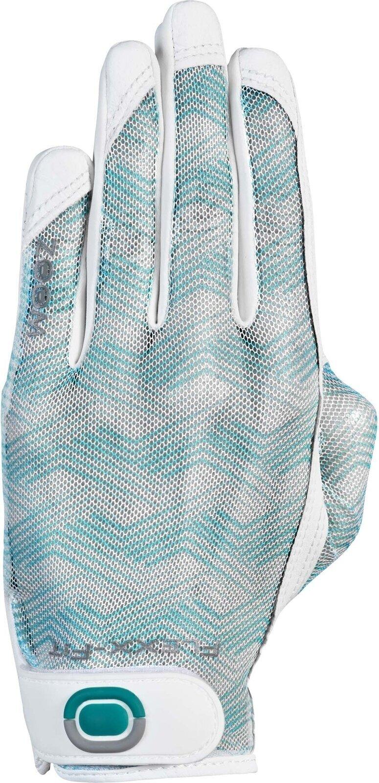 Zoom Gloves Sun Style Golf White/Mint Waves Levá ruka L/XL Dámské rukavice Zoom Gloves