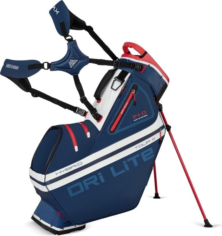Big Max Dri Lite Hybrid Tour 2 Stand Bag Navy/Red/White Big Max