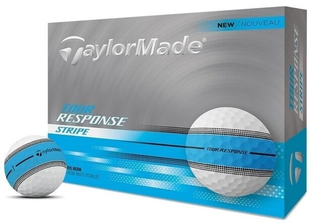 TaylorMade Tour Response Stripe Neon Blue Golfové míčky TaylorMade