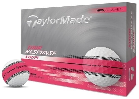 TaylorMade Tour Response Stripe Neon Pink Golfové míčky TaylorMade