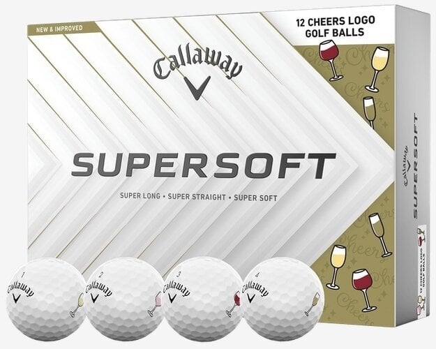 Callaway Supersoft 2025 White Cheers Golfové míčky Callaway
